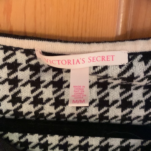 Victorias Secret B&W houndstooth/plaid/solid cap sleeve mini dress - Picture 2 of 5